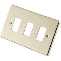 Polished Brass 3 Gang Grid Plate 6050-352