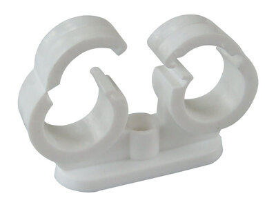 FM Products Clip Lock Pipe Clip 15mm Double White P103