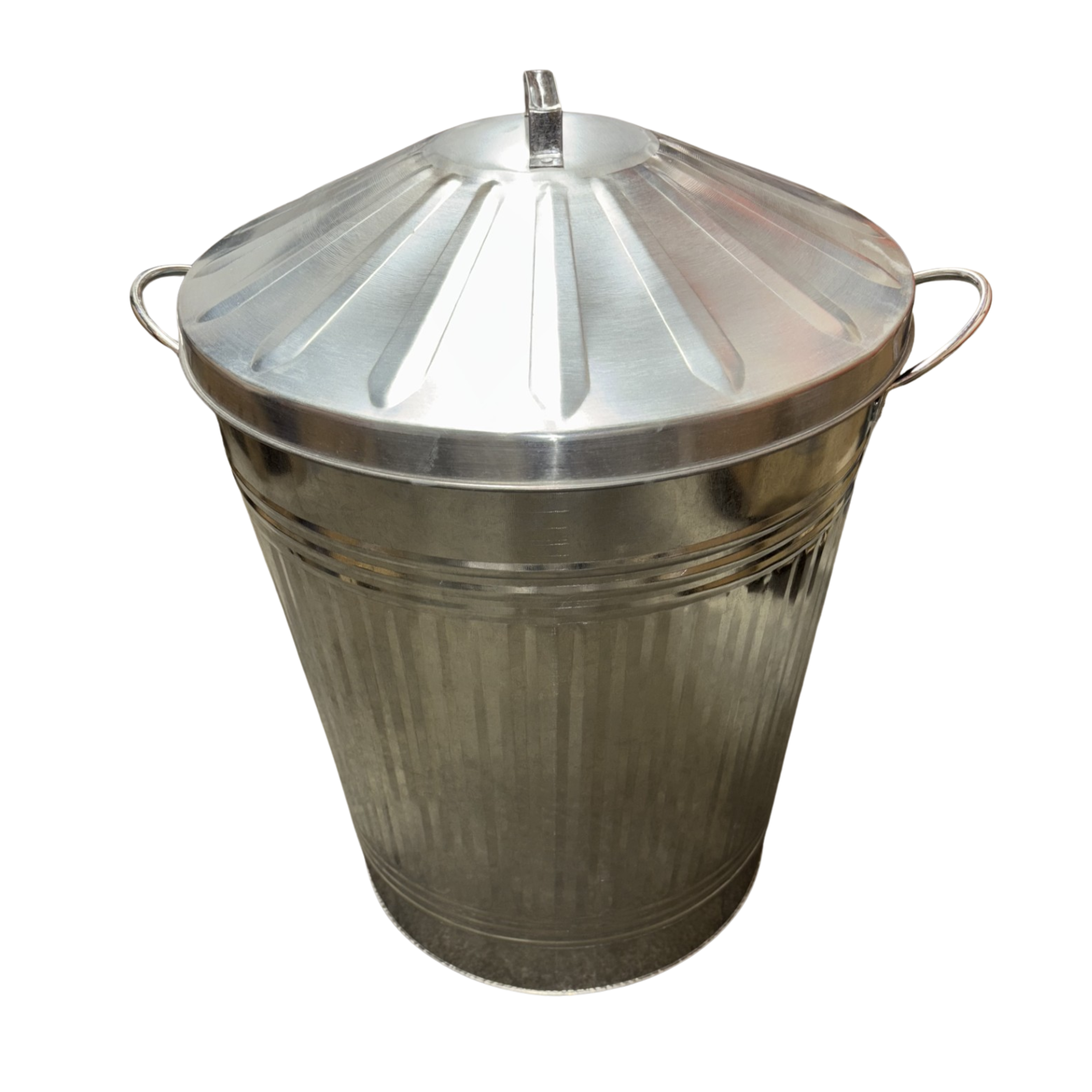 Galvanised Dustbin with Lid, 110LTR, Each