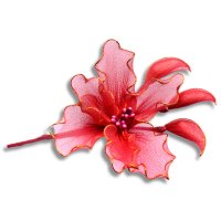 Poinsettia On Stem (Racket Style) Burgundy H190mm - Pack of 6