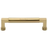 C0312 128-SB - Heritage Brass Cabinet Pull Bauhaus Design 128mm CTC Satin Brass Finish