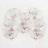 Hello Little One Confetti 12" Latex Balloons - Pack of 5