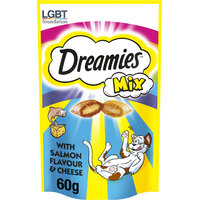 Dreamies Cat Treat Mix - Salmon & Cheese 60g x 8