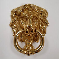  SMALL BRASS LIONHEAD  DOOR KNOCKER