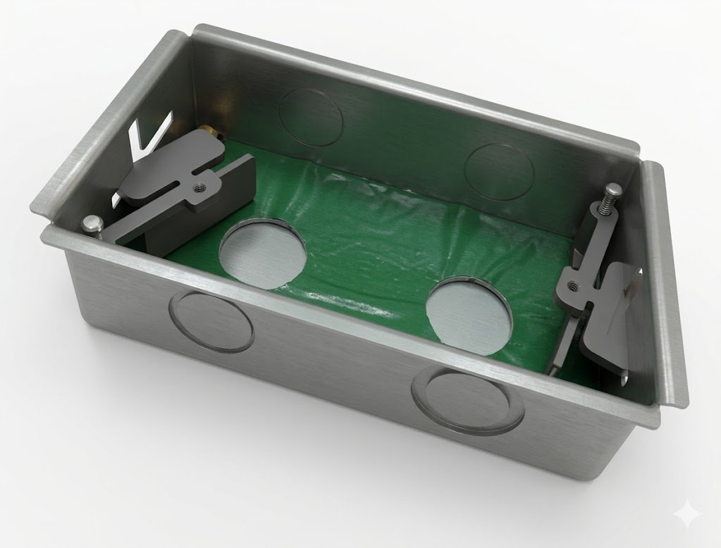Cesco 50mm 2-Gang Metal Fire Rated Dry Lining Box