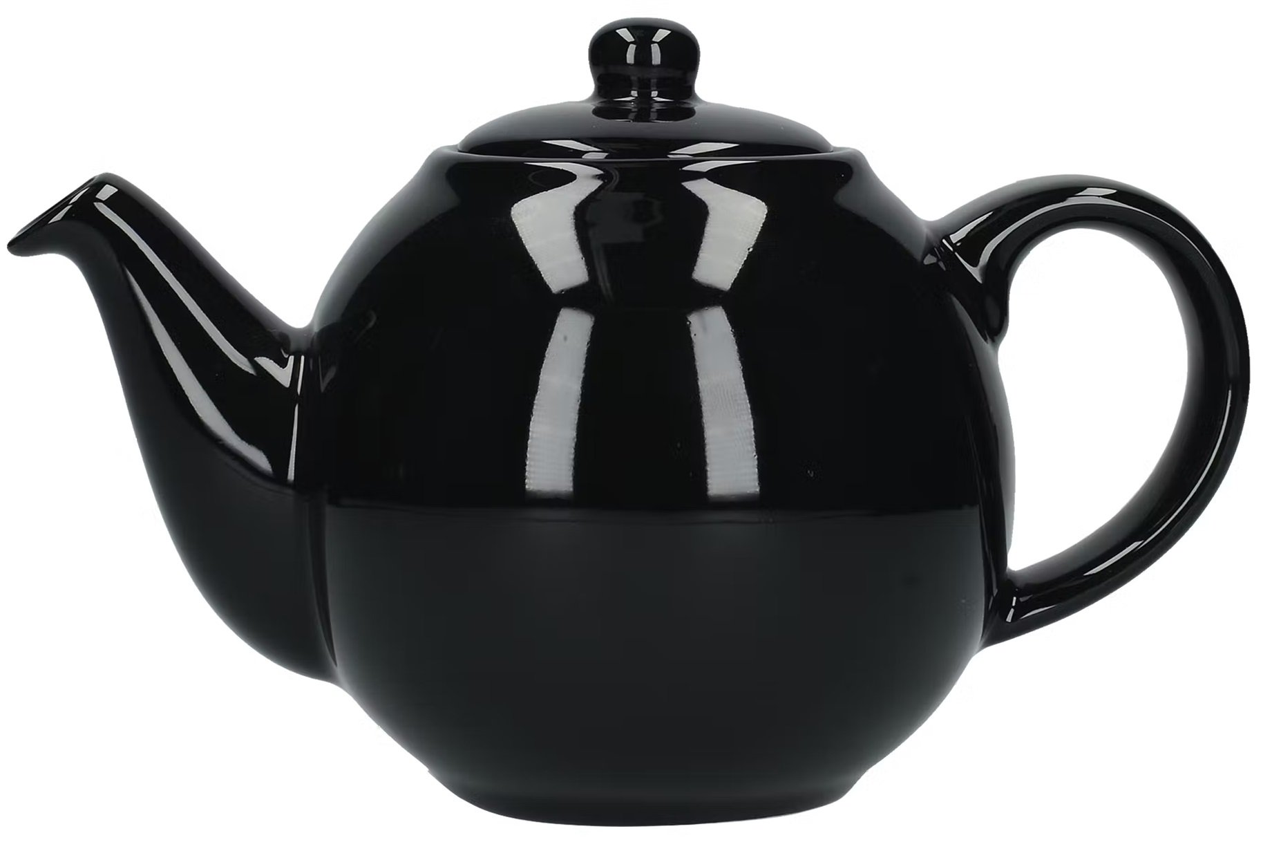 London Pottery Globe Teapot, Gloss Black, Ten Cup 3 Litres Kitchequip