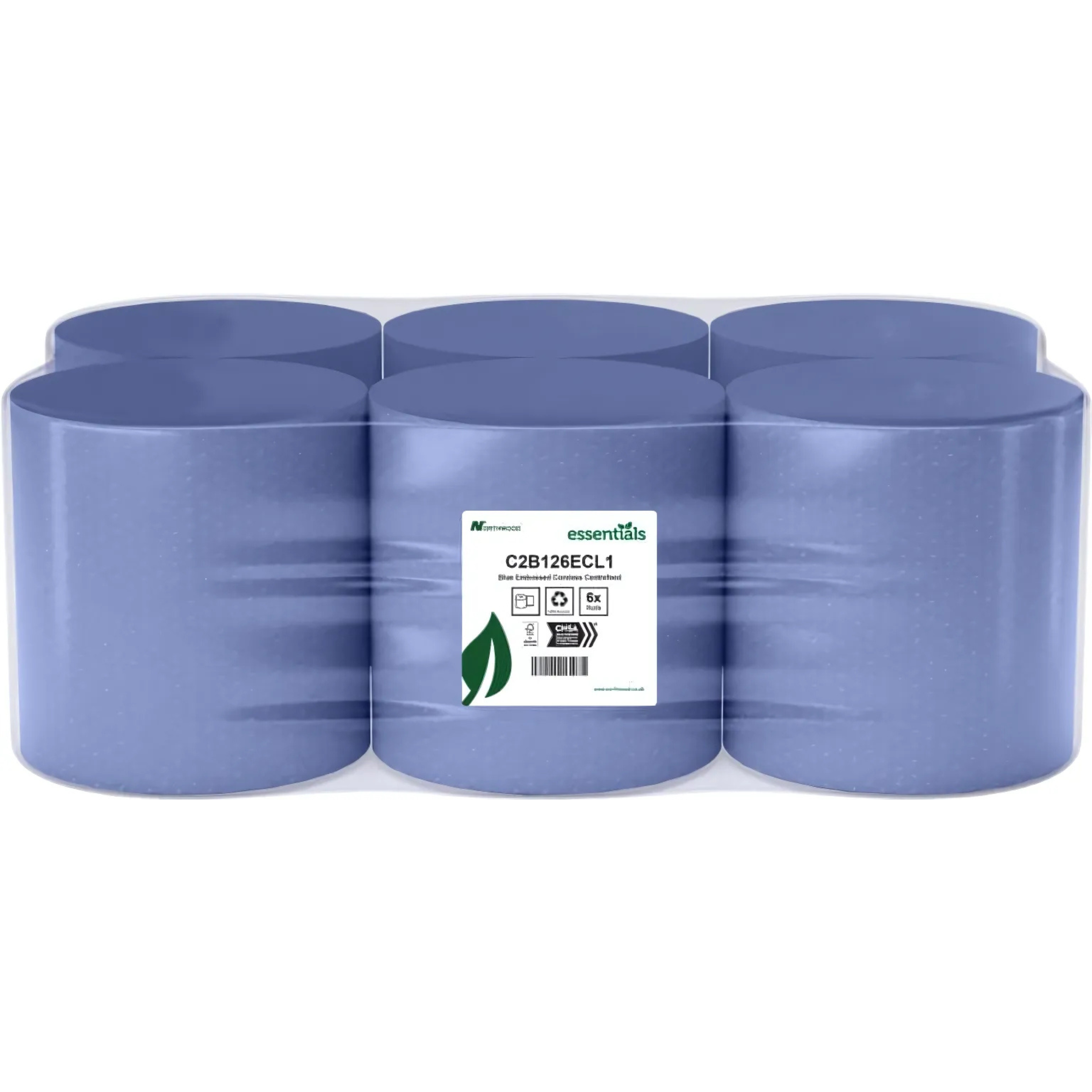 Coreless Centerfeed, Blue, 2-Ply, 120m x 168mm, 6/Case, Case