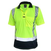 Hi-Vis D/N Polo Shirt, SS, Yellow/Navy