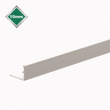 L-Shaped Tile Trim Smooth White 10mm 2.4m