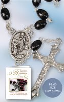 Single Decade Wood Rosary/Black   (62724)