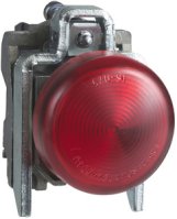 LED Panel Mount Indicator, Red, 24 V, 22 mm, IP66, NEMA 4X, NEMA 13