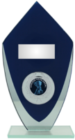 18cm Blue/Mirror Glass Plaque&Trim (V2251S)