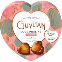 Guylian marbled choc praline hearts in red heart carton - 6x105g