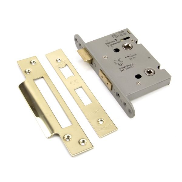 91836 - PVD 3 Inch Heavy Duty Bathroom Mortice Lock
