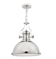 Dar Arona 1 Light  E27  Pendant Polished Chrome