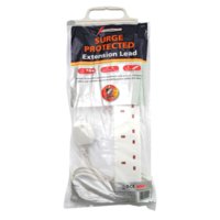 13AMP 6 WAY SURGE EXTENSION LEAD COMPLETE WITH 2 MTRS CABLE