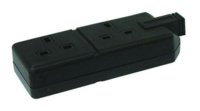 TWIN TRAILING SOCKET 13 AMP BLACK