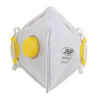 BEB120-101-000 JSP Fold Flat Disposable Vertical Mask FFP2 Valved White (Pack of 10)