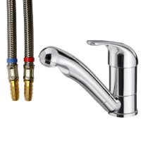 Comet Ducale Tap w/12cm Spout (Chrome - Serrated Stainless Steel Braided Hose Fittings) 