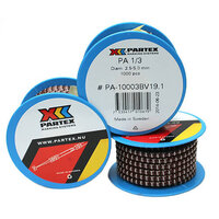 Partex PA 1/3 White 1 on Brown Coloured Cable Marker (1000)