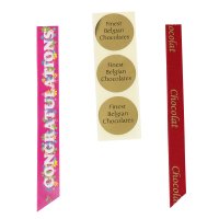 THS Packing - Burgundy 'Chocolat' printed single faced satin ribbon x 12mm x 100m