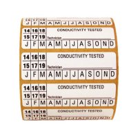 Conductivity Test Label, 3"W x 7/8"H, Blank w/White Background (250/roll)