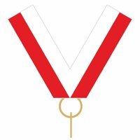 10mm Medal Ribbon with Clip (Red & White)