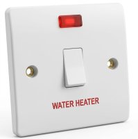 Slimline 20 Amp 2 Pole Switch with Pilot Light - Water Heater