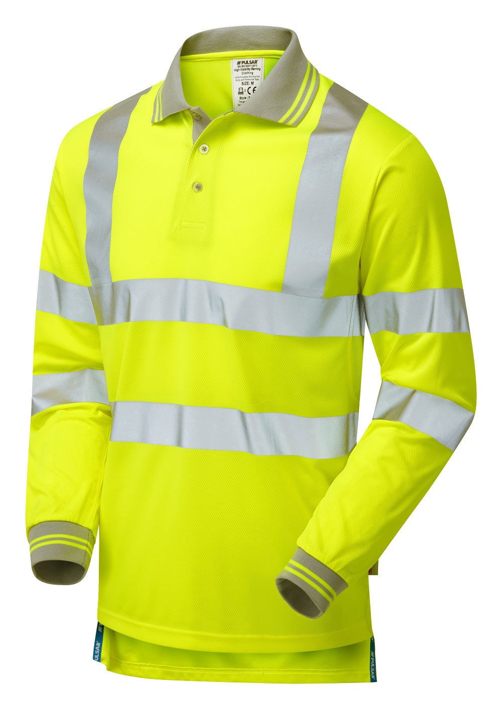 PULSAR&reg; Protect Long Sleeve Polo Shirt Yellow - Recycled Content