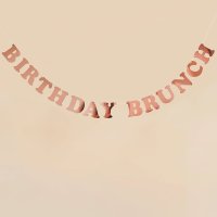 Rose Gold 'Birthday Brunch' Card Banner 2m