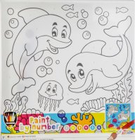 Paint by numbers Canvas and Paint Set - Sea life