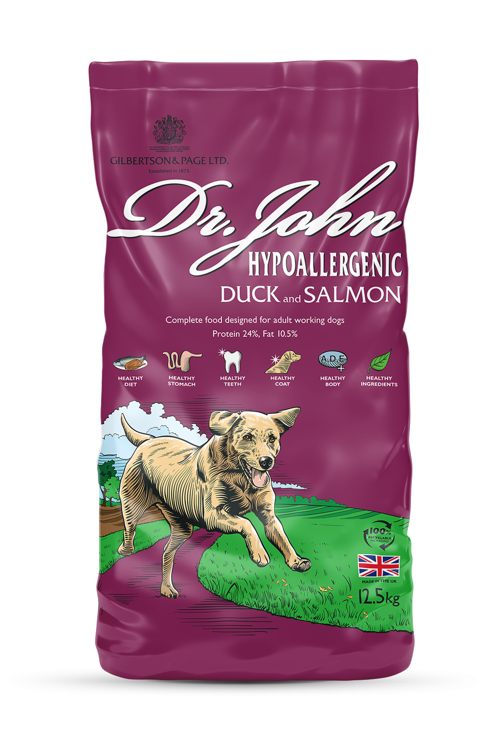 Dr John Hypoallergenic Duck & Salmon Dog Food 12.5kg [Zero VAT]