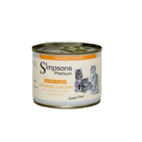 Simpsons Premium Adult Cat Can - Organic Chicken with Pumpkin 200g x 6