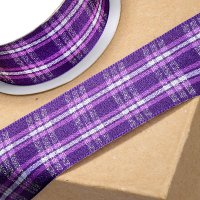 Tartan Ribbon Purple - 38mm x 10m