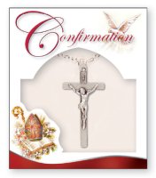 Confirmation Necklet/Oxidised Crucifix/1 1/4 inch   (F6600)