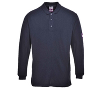 FR10 MODAFLAME Flame Retardant Anti Static Long Sleeve Polo Shirt Navy