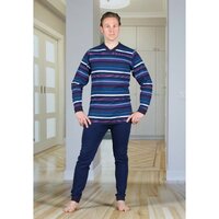 Men's Striped Jumpsuit with Back Zipper