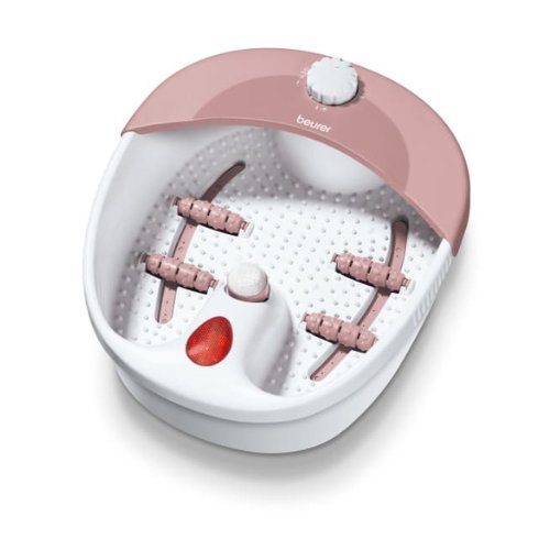 The Bubble Foot Spa has a removable splash protection and a foot rest with massage naps.