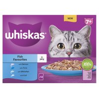 Whiskas Pouch 7 Plus Cat Fish Favourites in Jelly 4x12x85gm - DIS