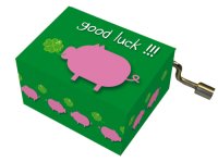 Music box, Happy Birthday,Good luck! with pig