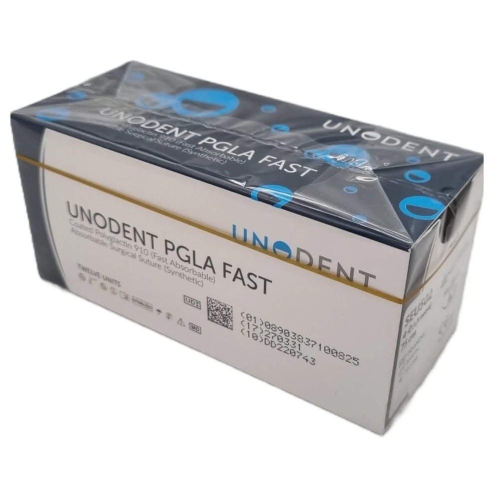 PGLA Fast Absorbable 3/0 Surgical Suture: 75cm, 3/8 Circle, Reverse Cutting, 19mm - Pack of 12 