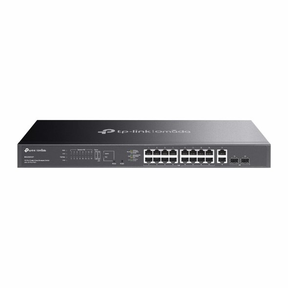 OMADA-ES220GMP, 20-port gigabit switch with 16 PoE+ ports and 250 W total power budget