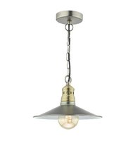 Esra 1 Light Pendant, Antique Chrome & Antique Brass | LV1802.0066
