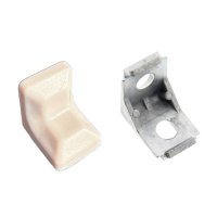 Metal Fixing Bracket & Cover (White Pk of 5)