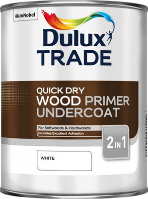 Dulux Trade Quick Dry Wood Primer Undercoat 1L Paint 5082933