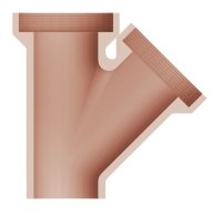 TRADITIONAL SALT GLAZE DRAIN 100mm x 100mm OBLIQUE CHANNEL JUNCTION RIGHT HAND