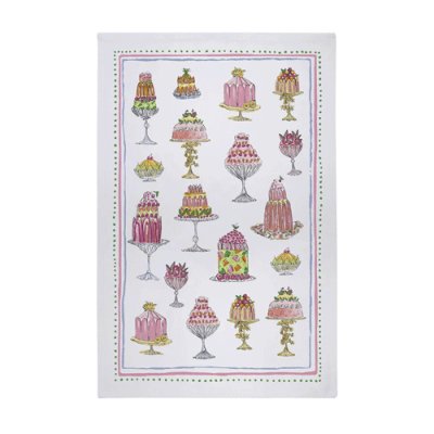 Vintage Jellies Cotton Tea Towel in Pink