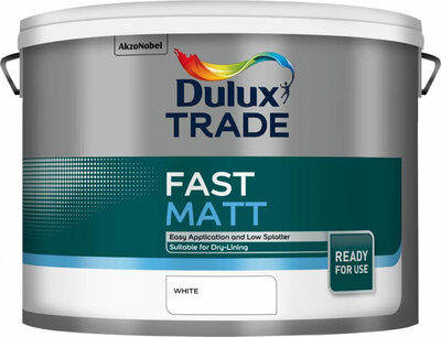Dulux Trade Fast Matt White 10L Paint 5091282