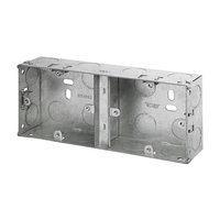 2 Gang 35mm Dual Metal Socket Box