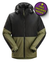 Snickers Waterproof Insulated Jacket, Khaki Green/Black